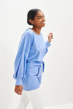 Fleur Reverie Terry Sweatshirt - Sky -Drapsify Sales Store 0076 Nour Zero Waste Sweatshirt Sky 2188 web 95f135f8 adfb 4455 bd87 51fa22324887