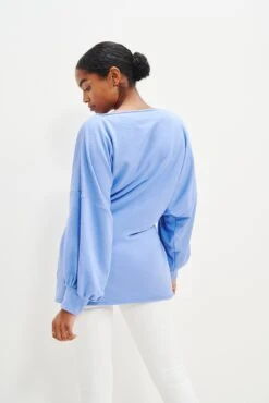 Fleur Reverie Terry Sweatshirt - Sky -Drapsify Sales Store 0076 Nour Zero Waste Sweatshirt Sky 2193 web 3c65412f 48e7 4025 af9d 7ef41ffaf6fe