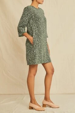 Sandrine Washable Silk Dress -Drapsify Sales Store 0135 Sandrine Rocher Dot 3157 web