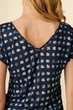 Laurie Silken Modal Tee - Squared Up Black -Drapsify Sales Store 0204 Laurie Squared Up Black 4