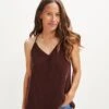Gretta Cottonseed Cupro Tank - Earth