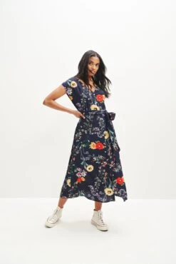 Gracia Washable Silk Dress -Drapsify Sales Store 0362 Gracia Provence Print 1852 web