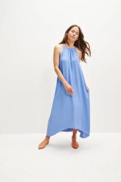 Jasmin Cottonseed Cupro Dress -Drapsify Sales Store 0364 Jasmin Sky 2122 web