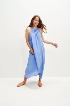 Jasmin Cottonseed Cupro Dress -Drapsify Sales Store 0364 Jasmin Sky 2131 web