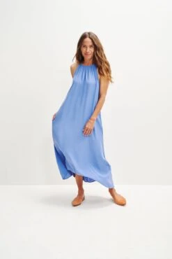 Jasmin Cottonseed Cupro Dress -Drapsify Sales Store 0364 Jasmin Sky 2132 web