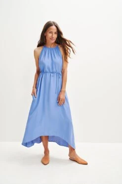 Jasmin Cottonseed Cupro Dress -Drapsify Sales Store 0364 Jasmin Sky 2181 web