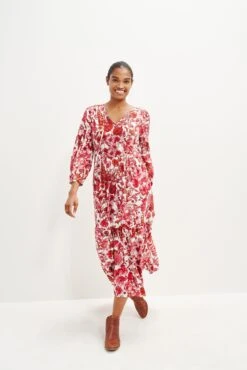 Faye Nouveau Silk Dress -Drapsify Sales Store 0374 Faye Elsinore Floral 1843 web