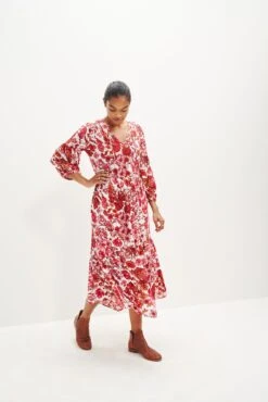 Faye Nouveau Silk Dress -Drapsify Sales Store 0374 Faye Elsinore Floral 1846 web