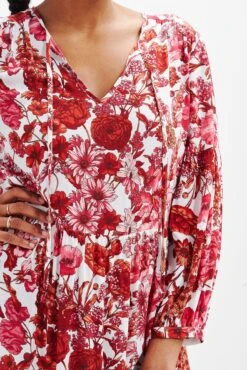 Faye Nouveau Silk Dress -Drapsify Sales Store 0374 Faye Elsinore Floral 1857 web