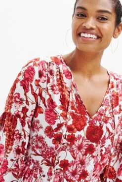 Faye Nouveau Silk Dress -Drapsify Sales Store 0374 Faye Elsinore Floral 1866 web