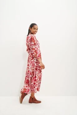 Faye Nouveau Silk Dress -Drapsify Sales Store 0374 Faye Elsinore Floral 1877 web