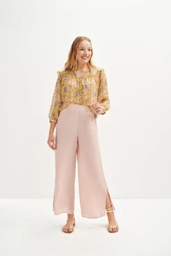 Camila Nouveau Silk Blouse - Midi Floral Sunflower - ReAmour