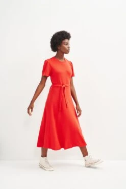 Tenille Scallop Knit Midi Dress 15 Tenille Scallop Knit Midi Dress -Drapsify Sales Store 0424 Tenille Carmine 2596 web