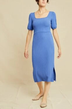 Drapsify Sales Store 21 Savannah Ribbed Dress - Lapis