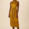 Cortney Cottonseed Cupro Dress - Gold