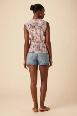 Clemence Washable Silk Blouse - Valencia Dot Pink -Drapsify Sales Store 04 10118 Clemence Silk Valencia Dot 3