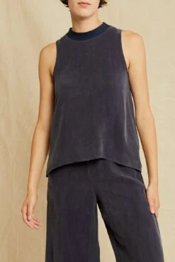 Pippen Mixed Cupro Tank - Ocean