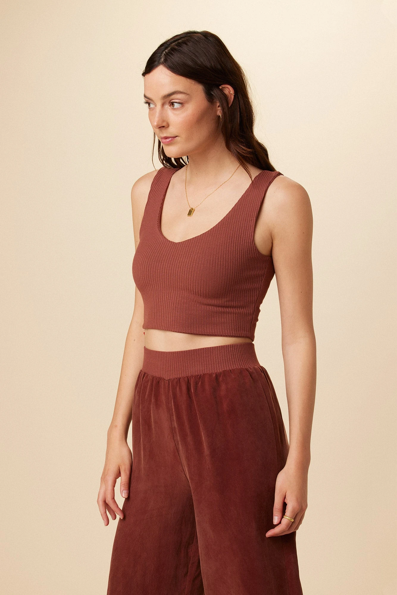 Rosa Paris Rib Tank - Earth 2 Rosa Paris Rib Tank - Earth - Image 2