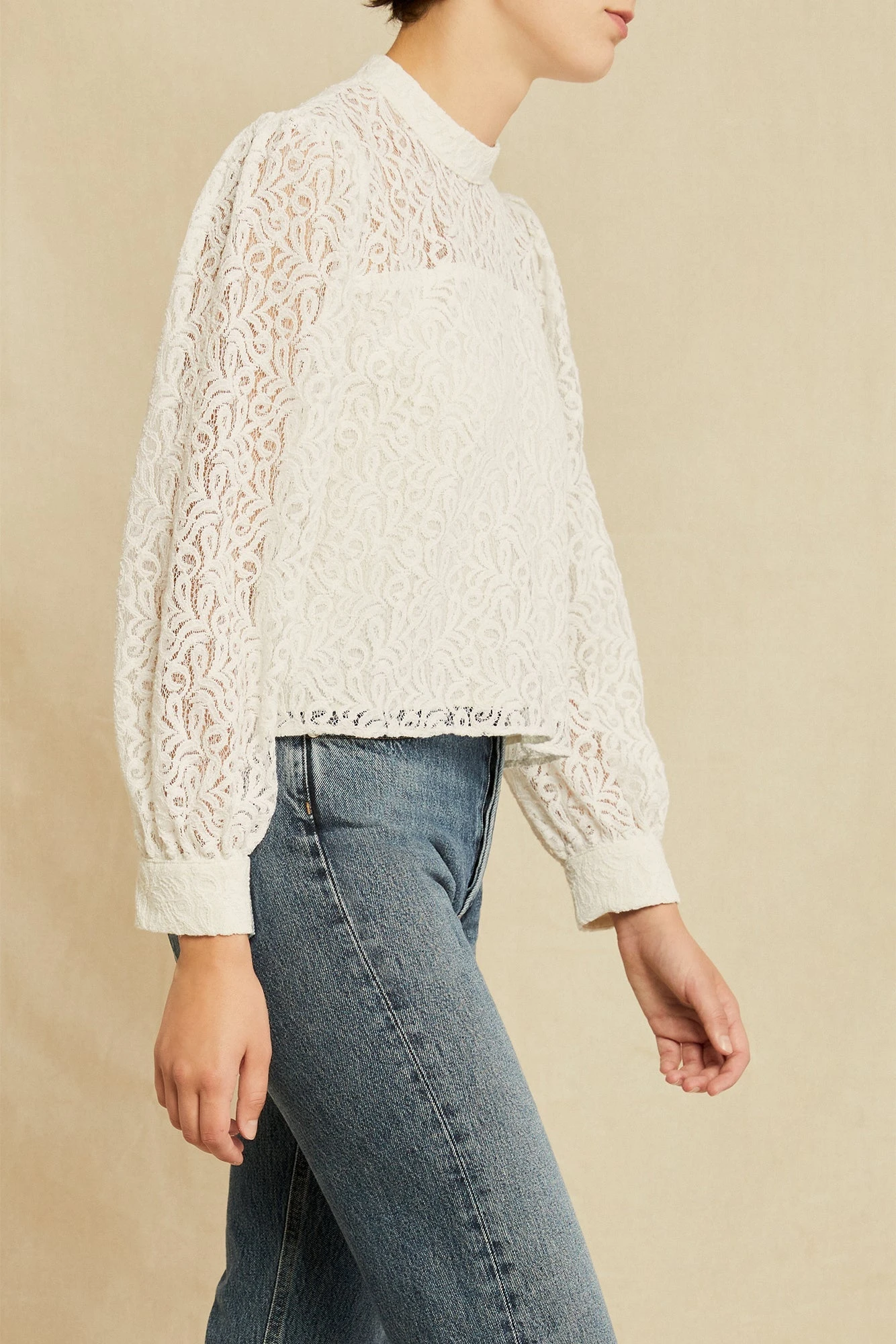 Mathea Upcycled Lace Top - Ivory 2 Mathea Upcycled Lace Top - Ivory - Image 2