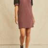 Danielle Luxe Fleece Lace Dress - Mocha