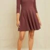 Lennox Ponte Twill Dress - Mocha