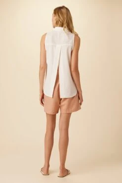 Geena Organic Cotton Blouse - Natural -Drapsify Sales Store 0787 Geena Undyed Natural 3