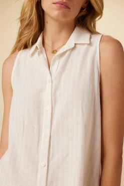 Geena Organic Cotton Blouse - Natural -Drapsify Sales Store 0787 Geena Undyed Natural 4