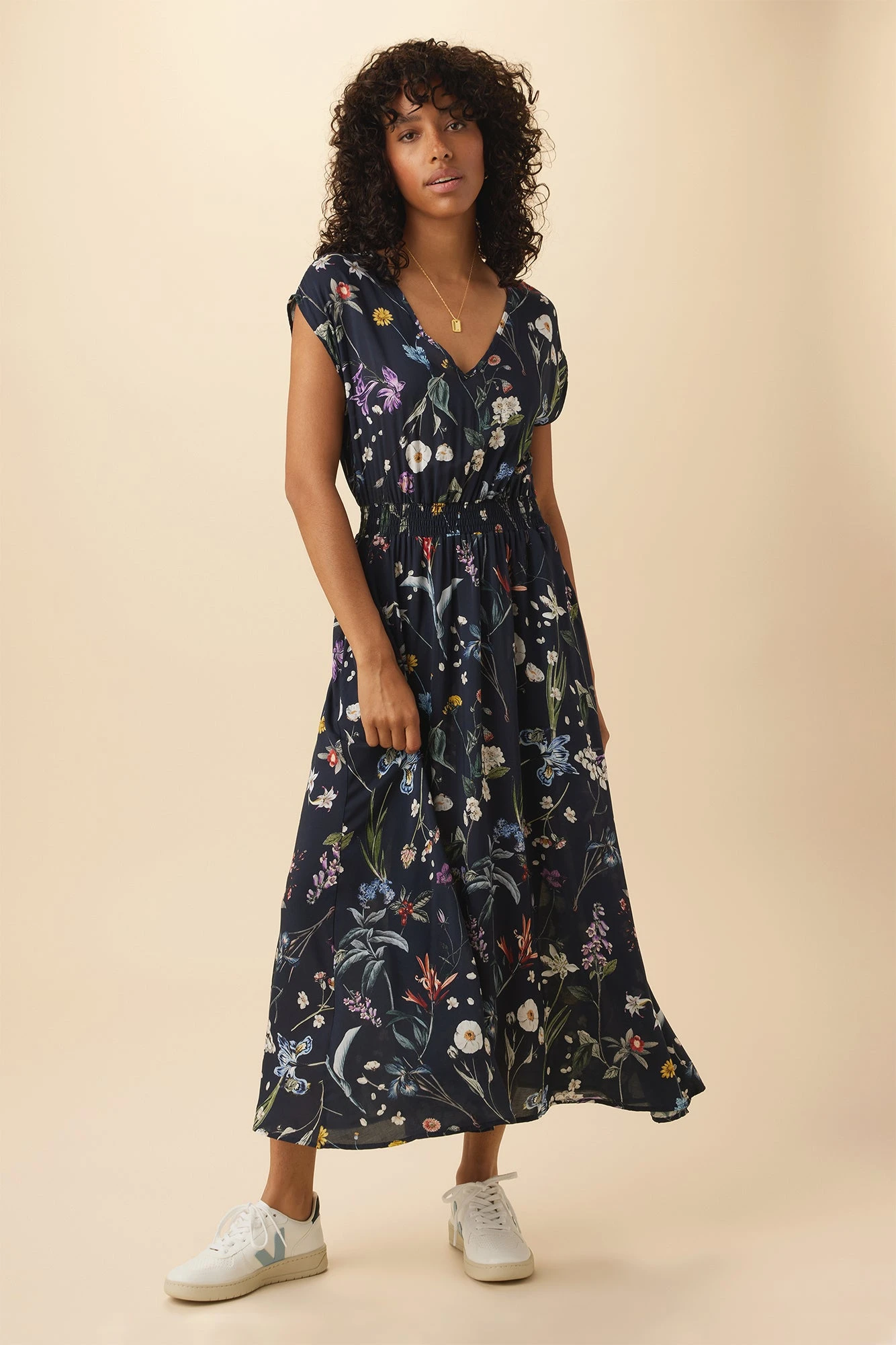 Sarla Ecovero Dress - Gemini Navy 1 Sarla Ecovero Dress - Gemini Navy