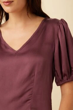 Juliana Eco Textured Viscose Blouse - Plum -Drapsify Sales Store 10023 Juliana Seersucker Plum 4