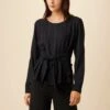 Scarlett Viscose Blouse - Navy Stripe