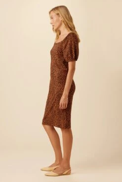 Bonnie Reverie Knit Dress - Almond Leopard Print -Drapsify Sales Store 10050 Bonnie Almond Leopard 2