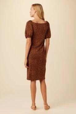 Bonnie Reverie Knit Dress - Almond Leopard Print -Drapsify Sales Store 10050 Bonnie Almond Leopard 3