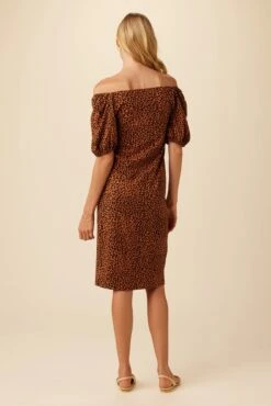 Bonnie Reverie Knit Dress - Almond Leopard Print -Drapsify Sales Store 10050 Bonnie Almond Leopard 6