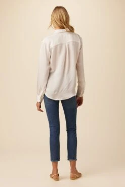 Bixby Eco Textured Viscose Blouse - White -Drapsify Sales Store 10051 Bixby Seersucker White 3