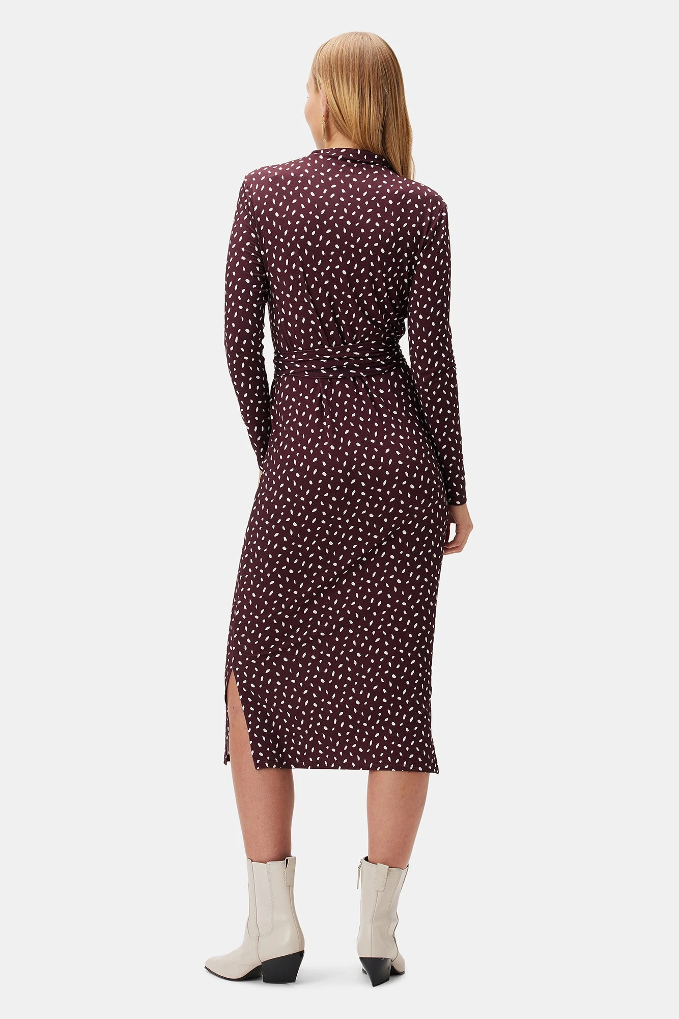 Castile Viscose Knit Dress - Doucet Dot Vineyard 3 Castile Viscose Knit Dress - Doucet Dot Vineyard - Image 3
