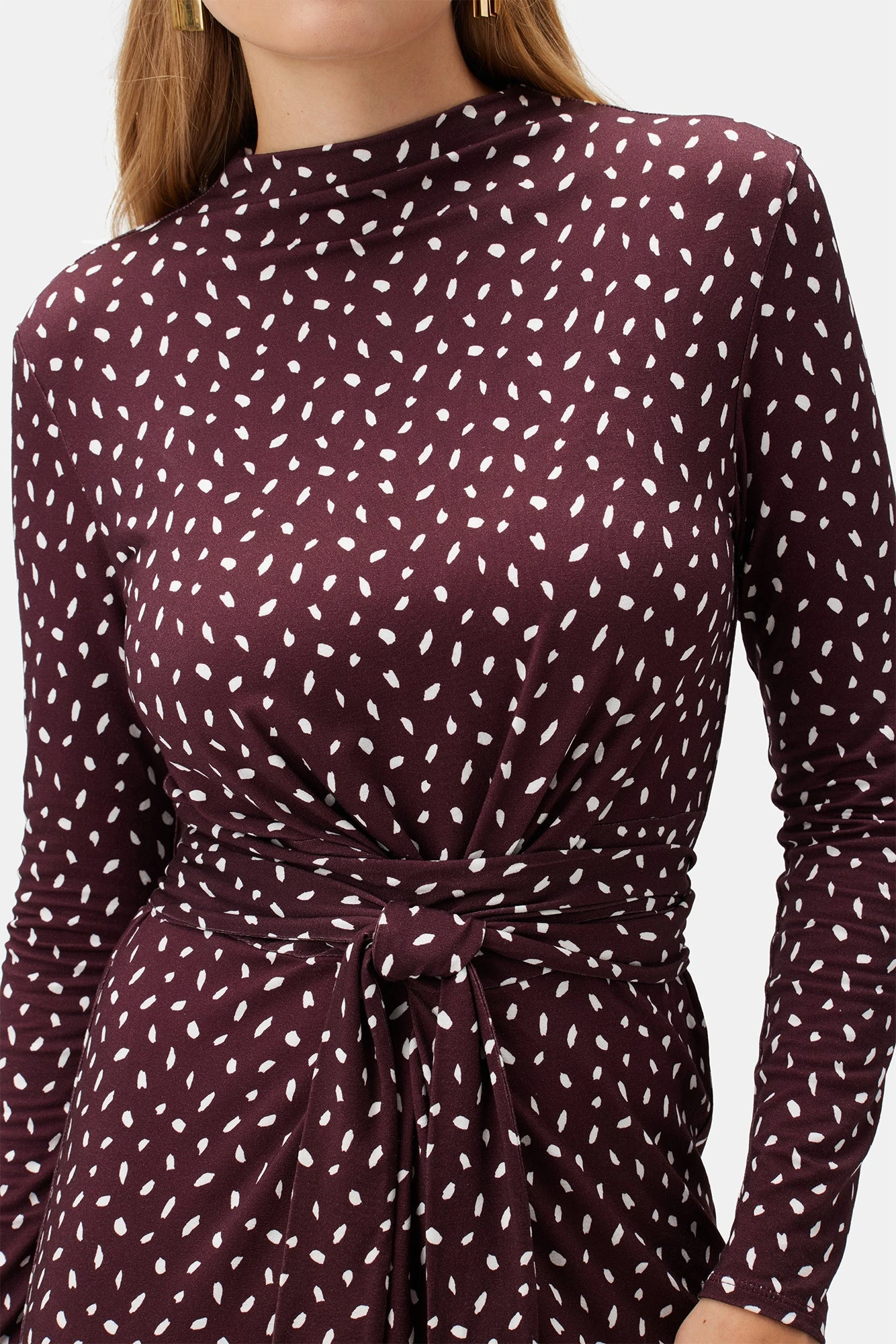 Castile Viscose Knit Dress - Doucet Dot Vineyard 4 Castile Viscose Knit Dress - Doucet Dot Vineyard - Image 4