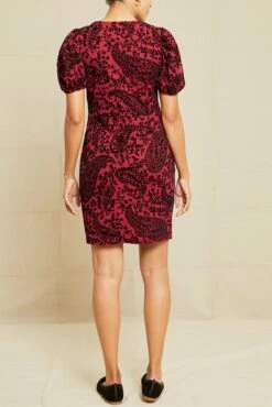 Jules Upcycled Dress - Bordeaux -Drapsify Sales Store 1007 Jules Bordeaux Floral 12518 web ac04583c 122d 4d8a a686 f275a650d53a