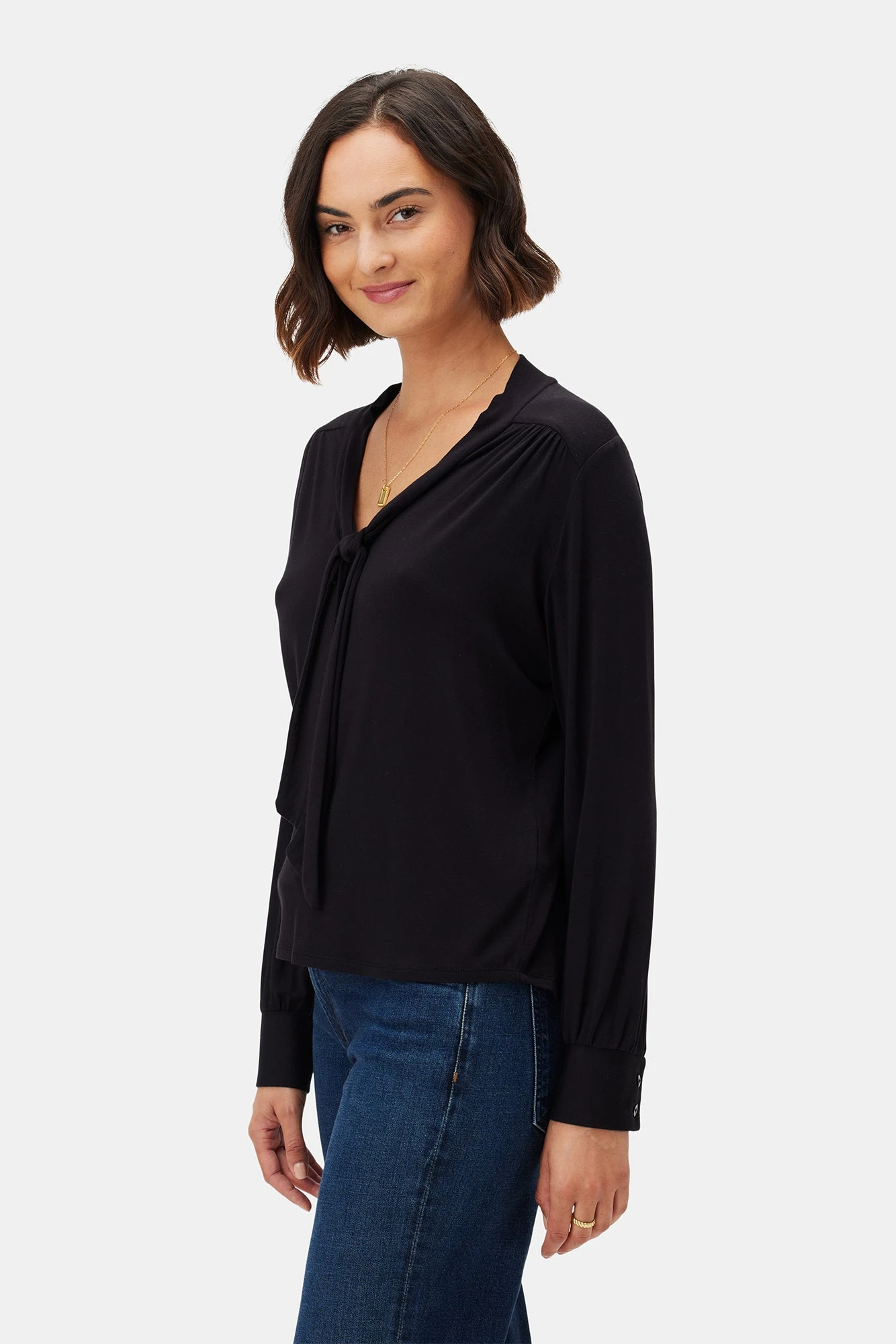 Aster Dream Knit Blouse - Black 2 Aster Dream Knit Blouse - Black - Image 2