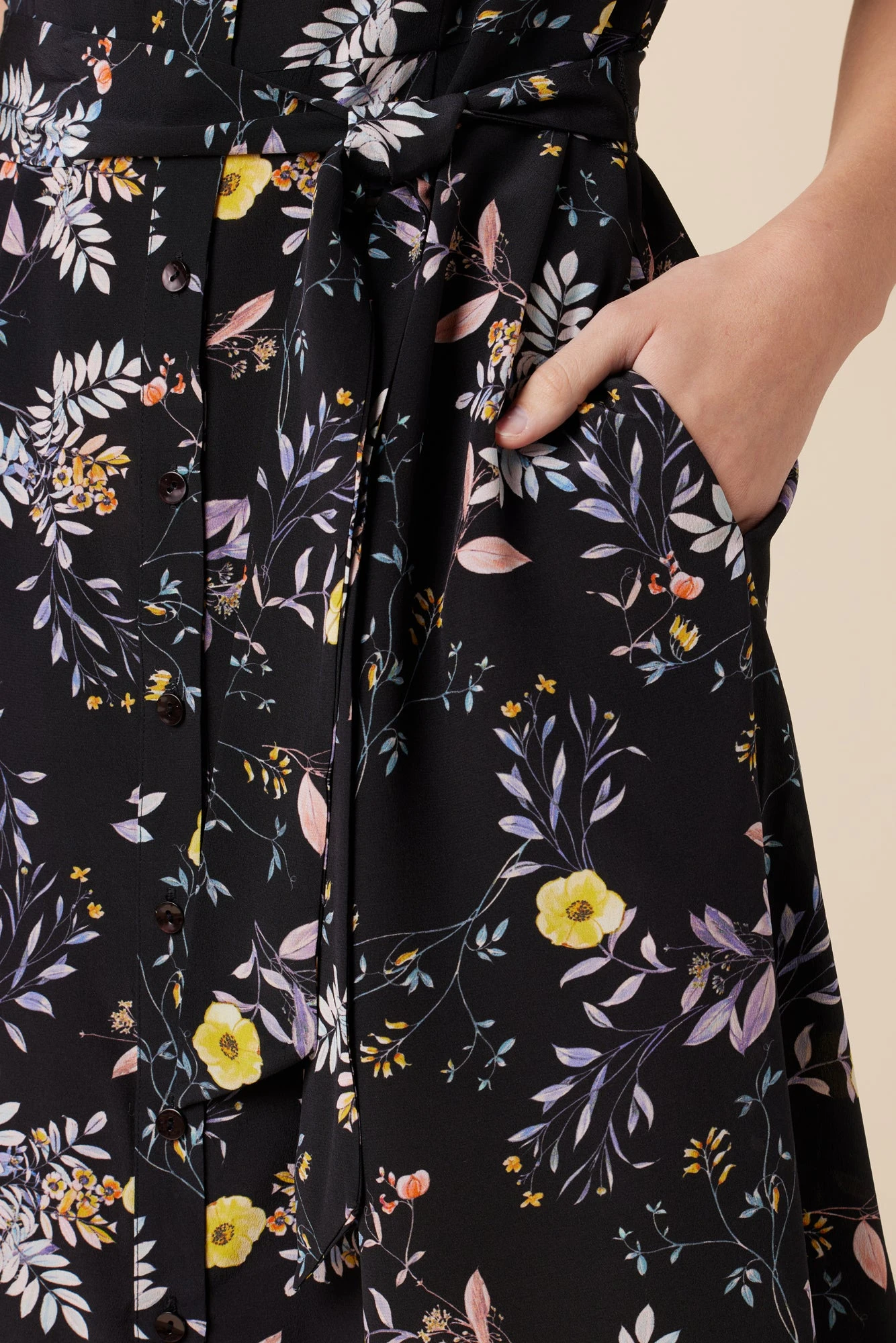 Joyce Washable Silk Dress - French Jardin Black 5 Joyce Washable Silk Dress - French Jardin Black - Image 5