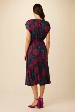 Marianna Ecovero Dress - Paysage Berry -Drapsify Sales Store 10127 Marianna Viscose Lined Paysage Berry 3