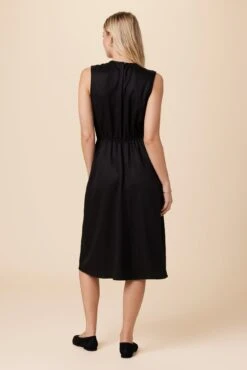 Olive Tencel Midi Dress - Black -Drapsify Sales Store 10133 Olive Twill Black 3