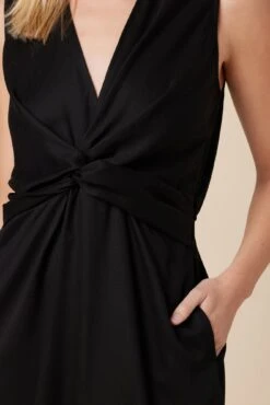 Olive Tencel Midi Dress - Black -Drapsify Sales Store 10133 Olive Twill Black 4