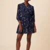 Arya 3/4 Sleeve Washable Silk Dress - Ana Floral