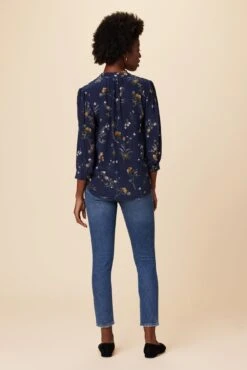 Charlotte 3/4 Sleeve Washable Silk Blouse - Ana Floral -Drapsify Sales Store 10140 Charlotte Silk Ana Floral 3