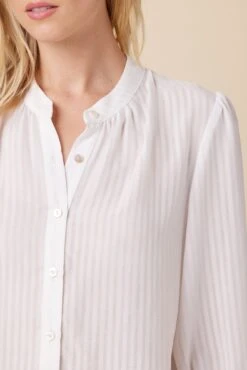 Charlotte 3/4 Sleeve Tencel Blouse - White -Drapsify Sales Store 10141 Charlotte Tencel White 4