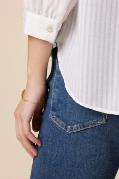 Charlotte 3/4 Sleeve Tencel Blouse - White -Drapsify Sales Store 10141 Charlotte Tencel White 5