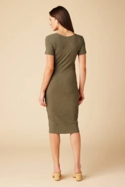 Juniper Paris Rib Dress - Calla Green -Drapsify Sales Store 10142 Juniper Rib Calla Green 3