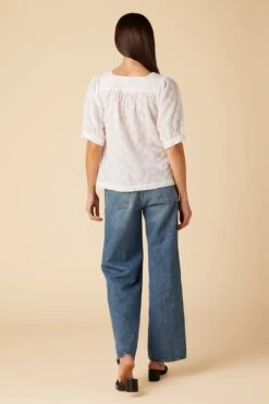 Edith Upcycled Eyelet Blouse - White -Drapsify Sales Store 10146 Edith Eyelete White 3