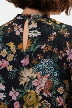 Jeanne Chiffon Blouse - Rosalind Floral Black -Drapsify Sales Store 10155 Jeanne Chiffon Rosalind Floral Black 5