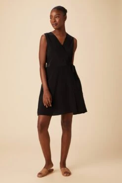 Ivy Washable Silk Dress - Black